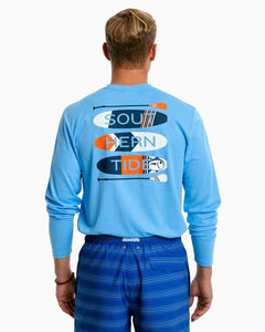 Southern Tide Men's Heather Paddleboard Stack Performance Long Sleeve Tee