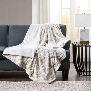 Oversized 60x70" Marble Throw Blanket Natural