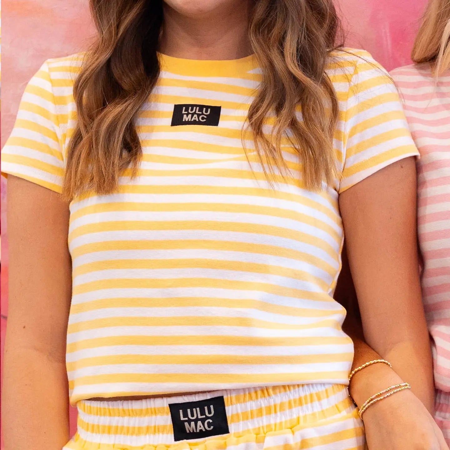 Lulu Mac Stripe SS Top in Yellow