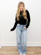 Load image into Gallery viewer, Turned Into Goodbyes Mock Neck LS Lace Top in Black