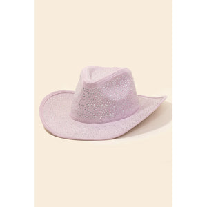 Rhinestone Studded Cowboy Hat Purple