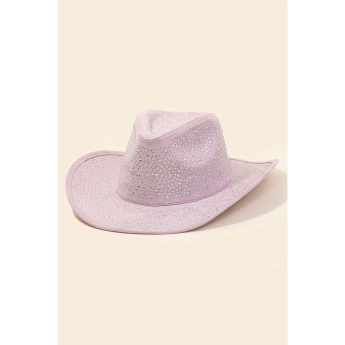 Rhinestone Studded Cowboy Hat Purple