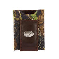 Cotton Boll Leather Slim Wallet in Mossy Oak