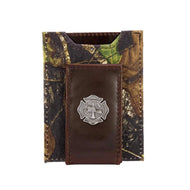 Maltese Cross Leather Slim Wallet in Mossy Oak