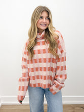 Load image into Gallery viewer, Happy With Me Fall Check Turtleneck Sweater