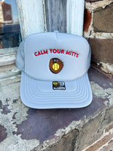 Load image into Gallery viewer, Softball Calm Your Mitts Foam Trucker Hat