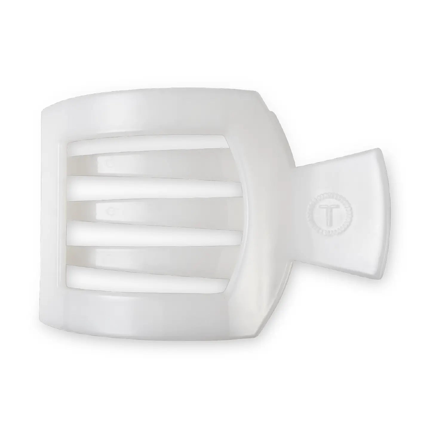 Teleties Medium Flat Square Clip Coconut White