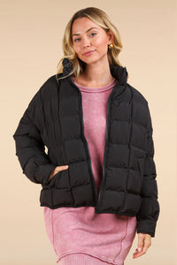 Everything You Know Puffer Jacket in Black