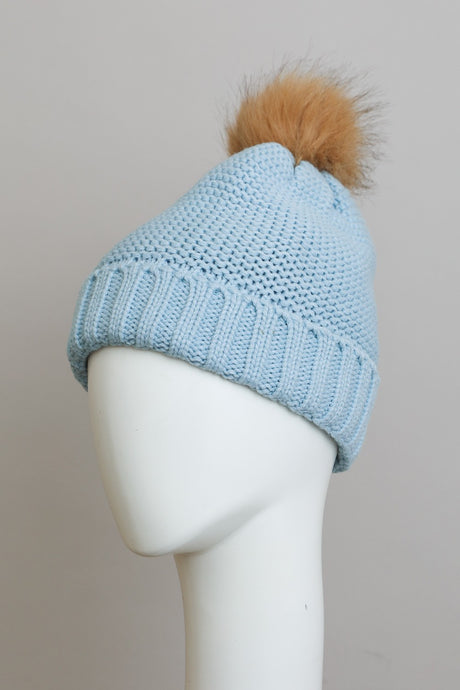 What You Made Me Pom Beanie Powder Blue