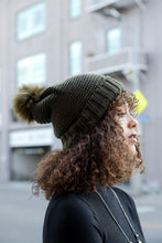 Load image into Gallery viewer, What You Made Me Pom Beanie Olive