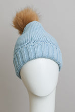 Load image into Gallery viewer, What You Made Me Pom Beanie Powder Blue