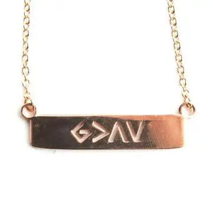 God Is Greater Delicate Necklace Rose Gold