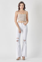 Load image into Gallery viewer, Hearts of Gold High Rise Distressed Flare Jeans