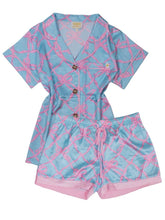 Load image into Gallery viewer, Simply Southern Silk Pajama Set with Pink Bows