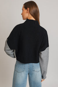 Don't Think Twice Color Block Oversized Sweater H Grey