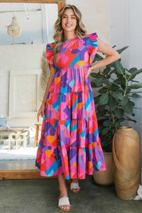 Sweet And Dreamy Geo Print Midi Dress