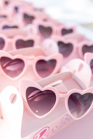 Pink Party Matte Pink Heart Sunglasses