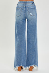 The Goodness High Rise Frayed Wide Leg Jeans