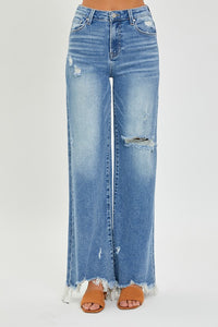 The Goodness High Rise Frayed Wide Leg Jeans