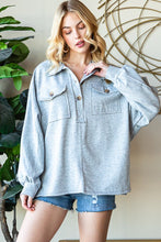 Load image into Gallery viewer, Busy Days Ahead Oversized Henley Top H. Grey