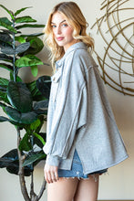 Load image into Gallery viewer, Busy Days Ahead Oversized Henley Top H. Grey