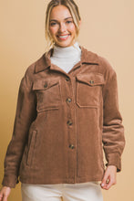 Load image into Gallery viewer, Love Me When I&#39;m Gone Corduroy Sherpa Jacket in Cocoa