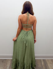 Load image into Gallery viewer, Not Doing Good Without Smocked Halter Maxi Dress-Light Olive