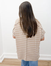 Load image into Gallery viewer, Sweet Time Raised Rib Striped Top in Ash Mocha