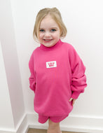Lulu Mac Youth Terry LS Top in Hot Pink