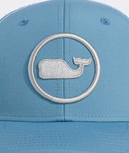 Load image into Gallery viewer, Vineyard Vines Whale Dot Performance Trucker Hat in Blue Mirage 2