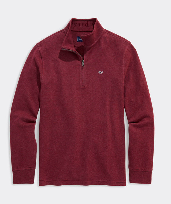 Vineyard Vines Saltwater Quarter Zip in Crimson