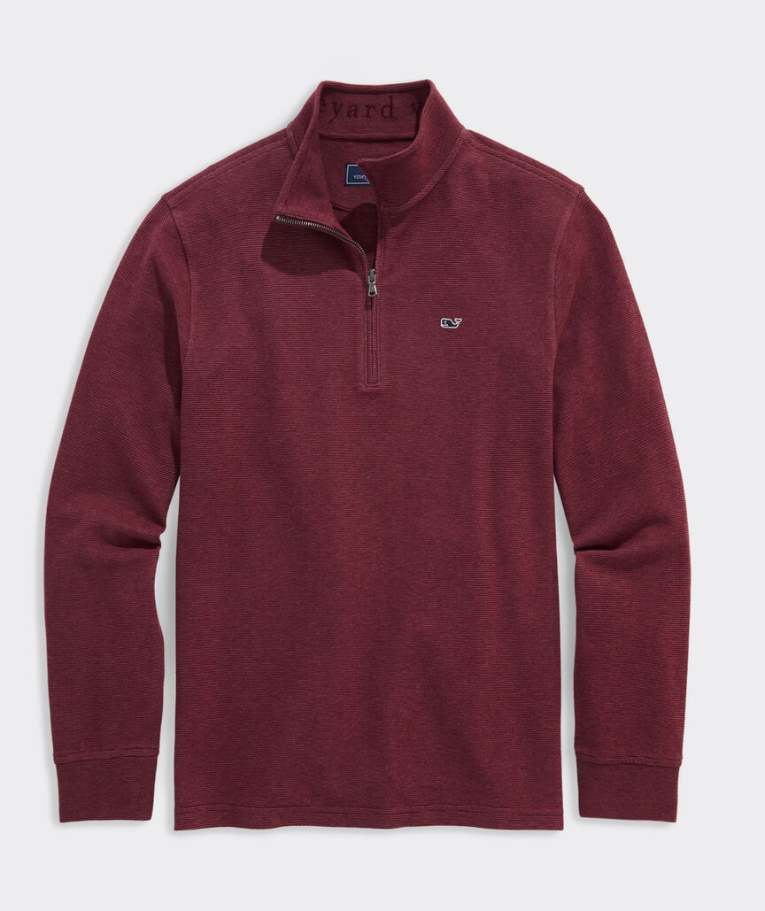 Vineyard Vines Saltwater Quarter Zip in Crimson
