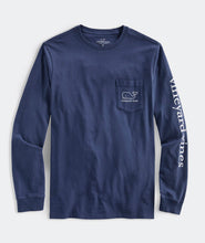 Load image into Gallery viewer, Vineyard Vines Vintage Whale Long Sleeve Tee in Blue Blazer