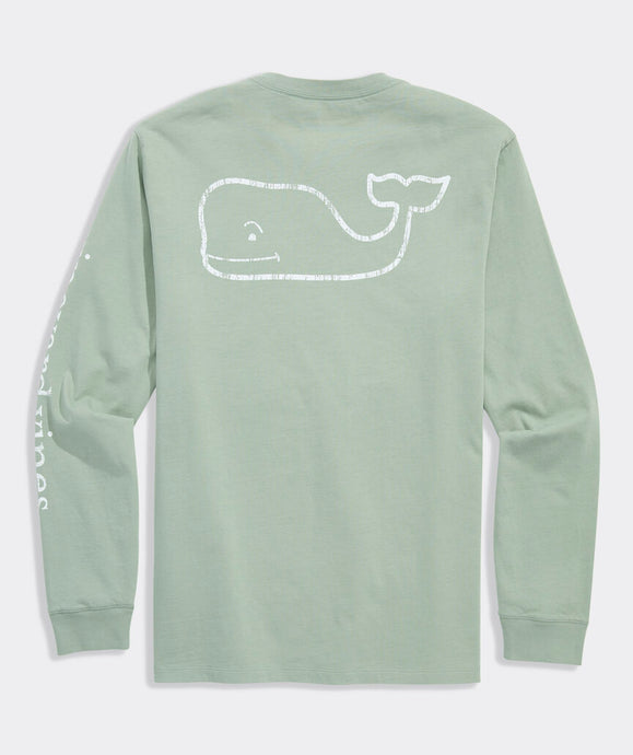 Vineyard Vines Vintage Whale LS Tee in Dune Grass
