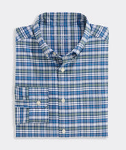 Load image into Gallery viewer, Vineyard Vines Faraway Plaid Performance Cotton Shirt in Balsam