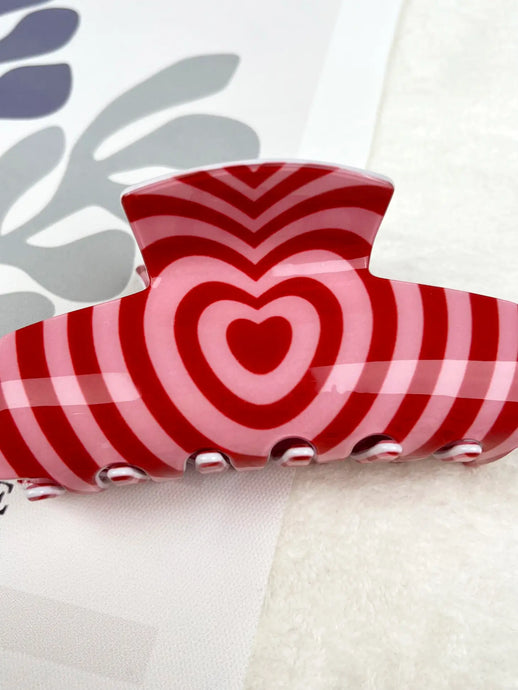 Valentine's Day Swirl Heart Claw Clip