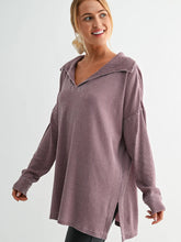 Load image into Gallery viewer, Call Me Collared Waffle Knit LS Top