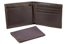 Load image into Gallery viewer, Buck Men&#39;s Bifold Old School Camo Leather Wallet:Green/Gray Camo