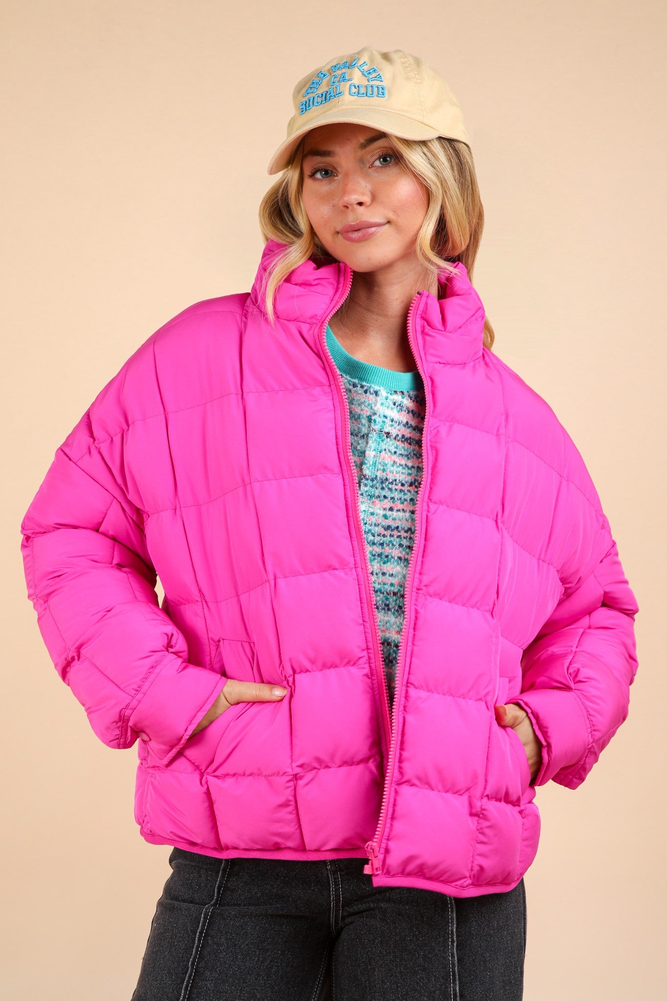 Fuchsia puffer jacket online