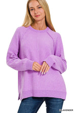 Load image into Gallery viewer, Don&#39;t Ever Look Back Raglan Chenille Sweater B Lavender
