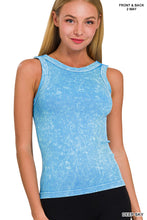 Load image into Gallery viewer, One Day Maybe Reversible Crop Tank Lt Indigo