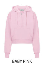 Load image into Gallery viewer, Loving How I Am Living Basic Fleece Half Zip Hoodie in Baby Pink