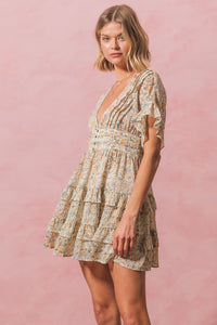 She Will Be Loved Floral Lace Back Dress