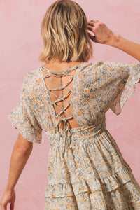 She Will Be Loved Floral Lace Back Dress