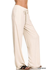 One More Chance Soft Melange Pants in Sand Beige