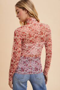 There You Go Again Floral Mesh Top