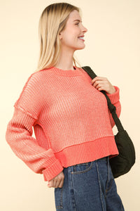 Can't Leave Here Lonely Two Tone Sweater in Pink