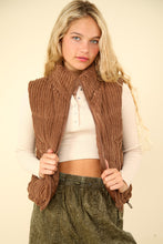 Load image into Gallery viewer, Our Best Bet Padded Corduroy Puffer Vest in Chocolate