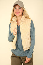 Load image into Gallery viewer, Our Best Bet Padded Corduroy Puffer Vest in Cream