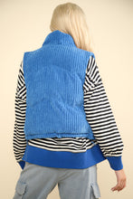 Load image into Gallery viewer, Our Best Bet Padded Corduroy Puffer Vest in Blue